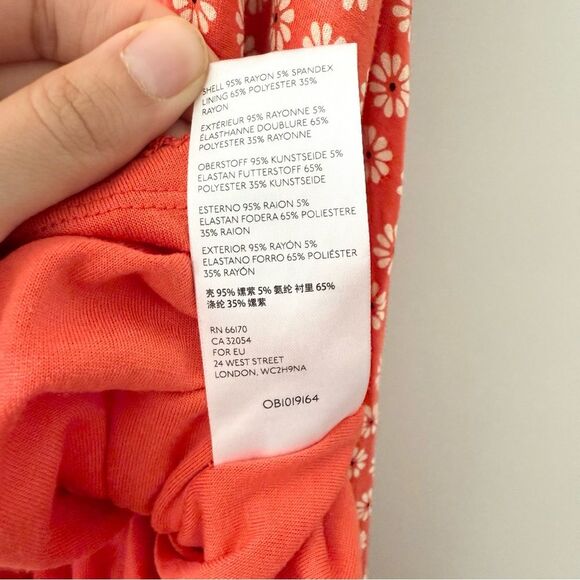 Anthropologie Maeve Tangerine Brianne Cowl Neck Dress L - Picture 6 of 6